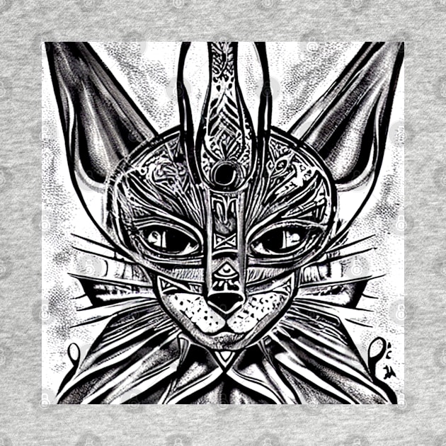 Ancient Cat Face by Markyartshop